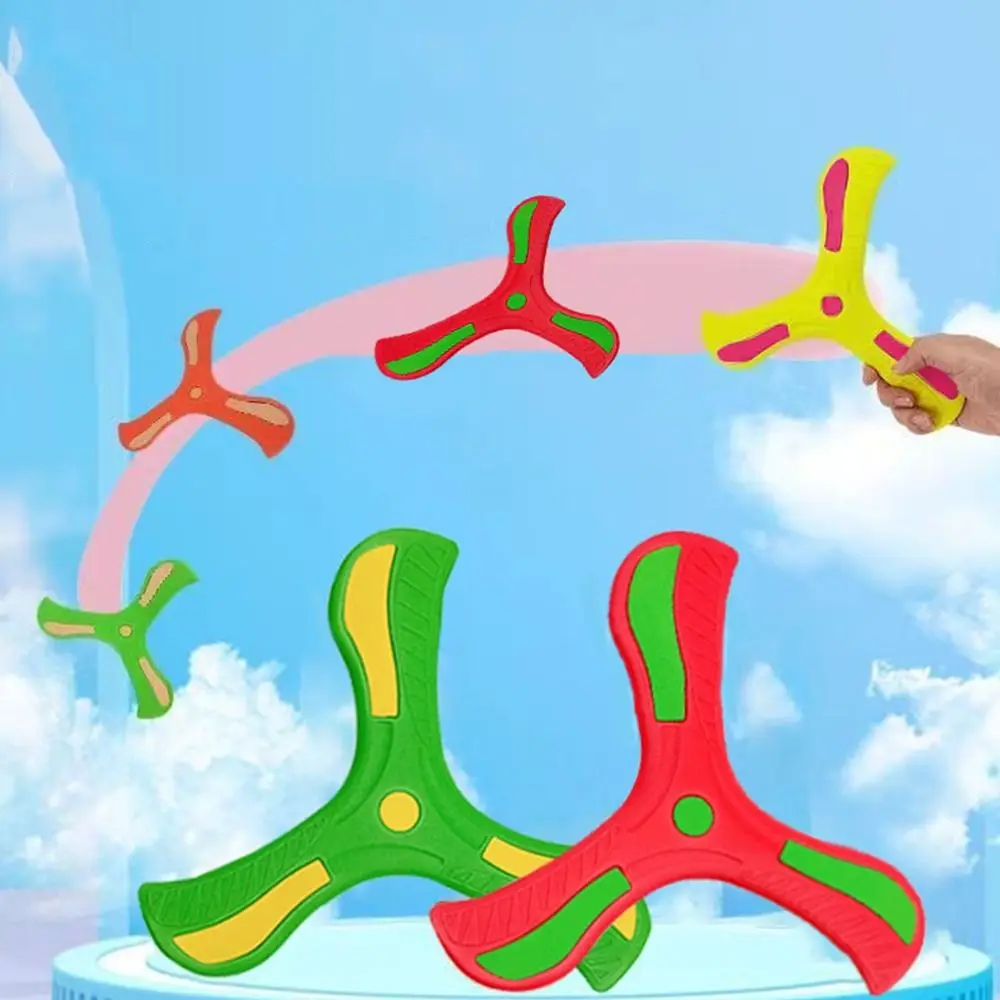 Plastic Children Boomerang Interactive Soft Three-leaf Cross Flying Disc Children Toy Sports Spinner Three-Bladed Outdoor Toys 2