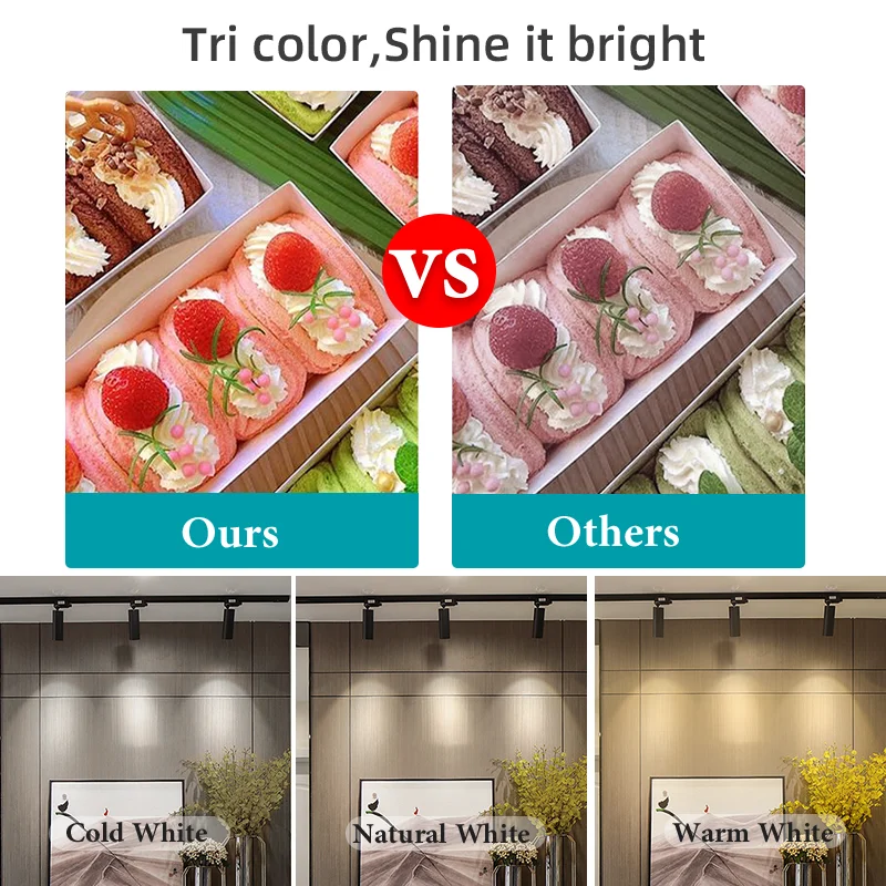 Full Set Led Track Light COB Rail Lighting Fixture 220V Led Rail System Lamp Track Lighting Track Lamp Clothing Shop Living Room 6