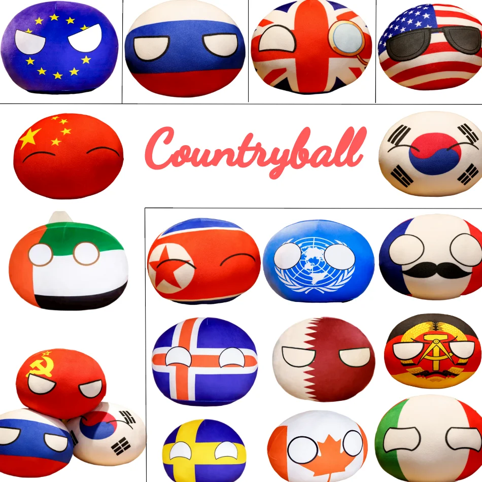 

Polandball 10Cm Countryballs Plush Toys Plush Stuffed Pendant RUSSIA Of Spain Netherland USSR USA UK ITALY Korea Gifts For Kids