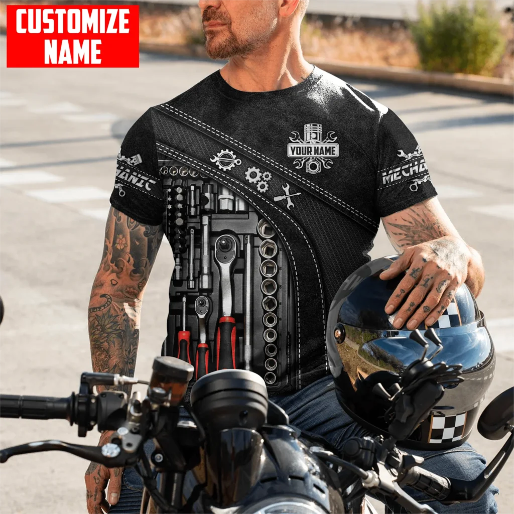 

Men T Shirt Vintage T-shirt Summer Clothing Personalized Name Mechanic 3d Print Tops 6xl Street Casual Sports Oversized Pullover