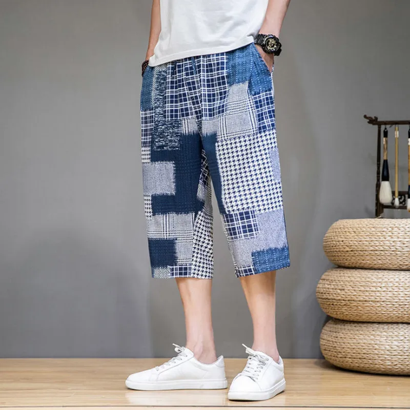 Summer Thin Linen Shorts Men's Loose Fashion Large Size Seven - Cent Pants Tide High Quality Casual Pants Breeches Beach Pants