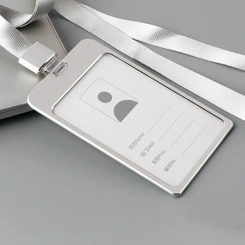 Credential Badge Holder Lanyard Office Business Meeting Visiting Hang Pass Tag Transparent ID Card Candy Color Protector Case