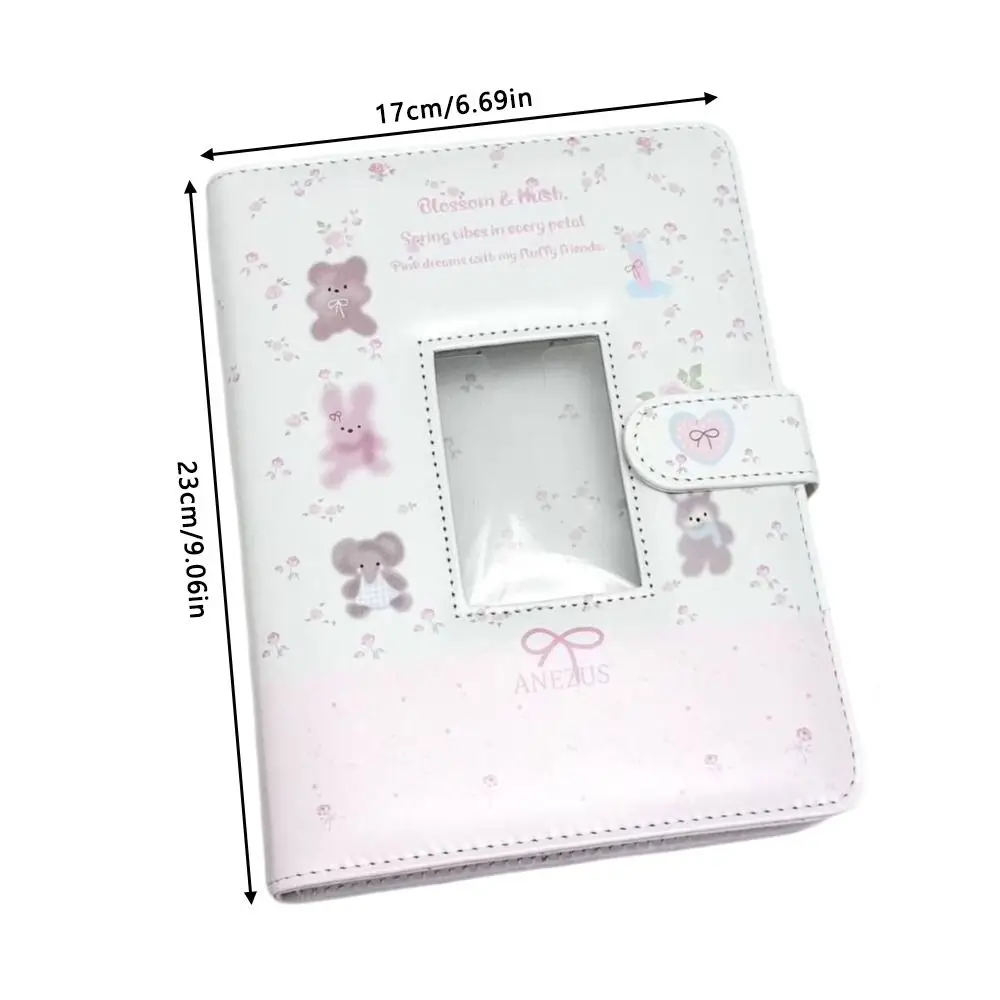 1pc 카와이 PU 포토 카드 바인더 A5 루즈리프 3인치 포토카드 홀더 꽃무늬 곰 패턴 포토앨범 & 아이돌 카드