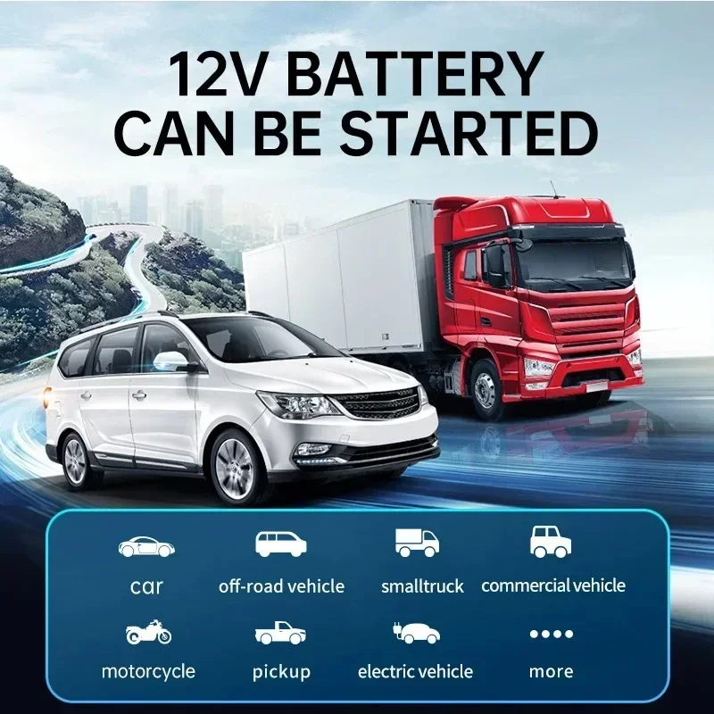 4 in 1 Car Jump Starter Air Compressor Power Bank Portable Battery For 12V Car Emergency Booster Starting Device Tire Inflator Pump