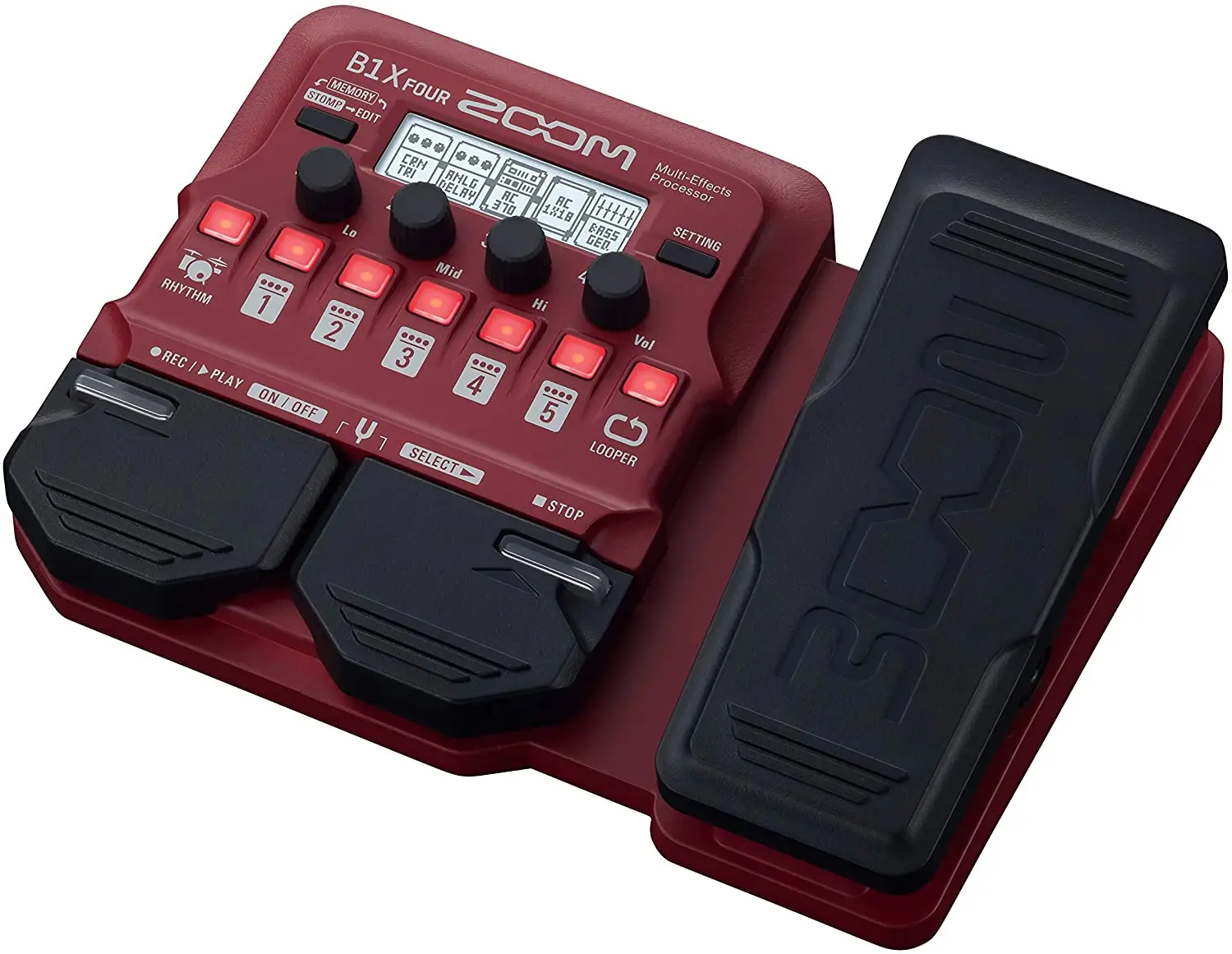 Zoom b1 quatro b1x quatro baixo guitarra multi-efeitos processador com pedal de expressão