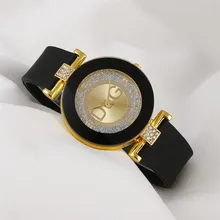 

2022 New European And American Ladies Simple Design Quartz Watch, Black And White, Silicone Strap, Large Dial, Creative Fashion