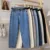 Vintage Harlem Jeans for Women Summer Thin Style, High Waist, Loose Straight Cut Suitable for Petite Figures Cropped to Show