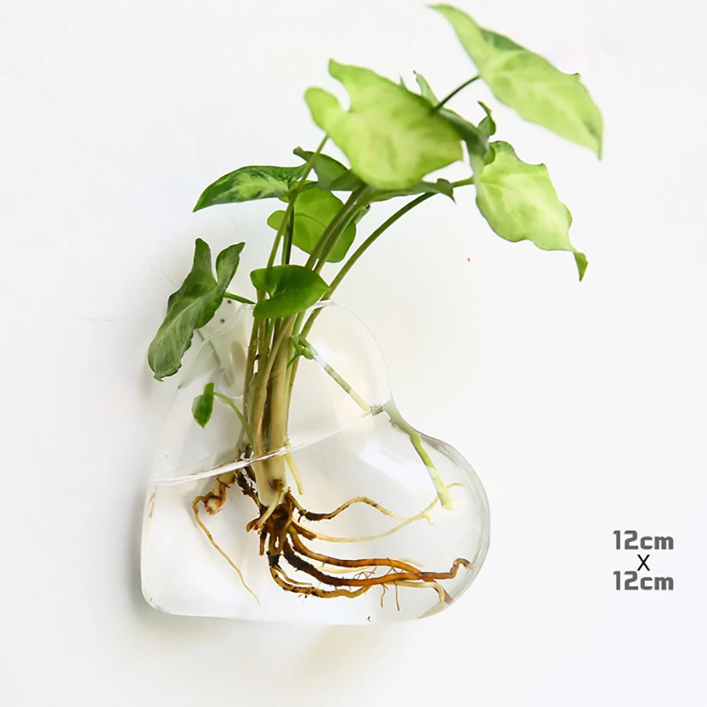 Fashion Wall Hanging Glass Flower Vase Terrarium Wall Fish Tank Aquarium Container Flower Planter Pots Home Garden Decoration