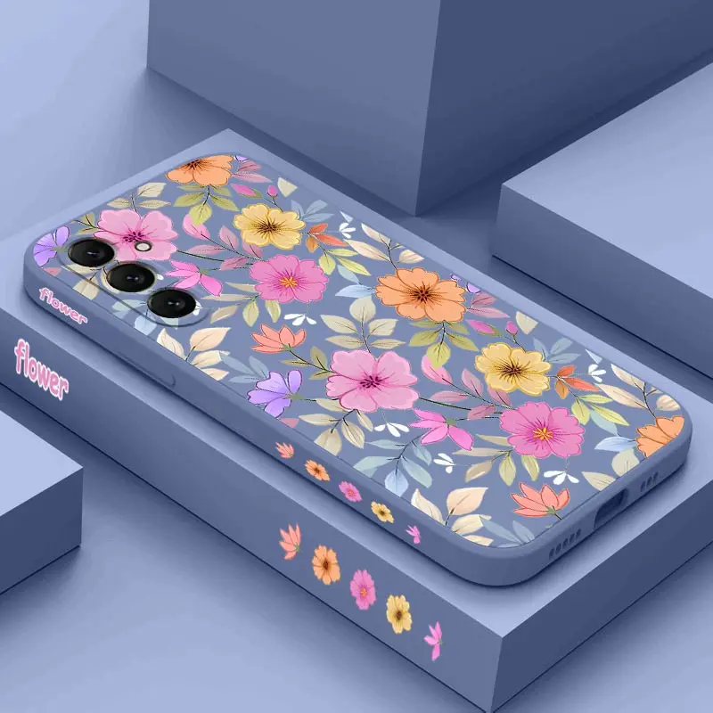 Vibrant Floral Silicone Phone Case Cover
