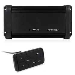 Herdio 180W 4 Channel Bluetooth Amplifier Audio Waterproof Stereo MP3 Class A/B Amp Bass Treble For Boat ATV UTV Home Theater