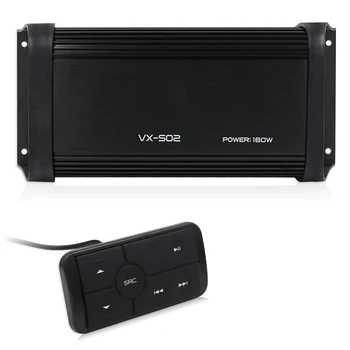 Herdio 오디오 방수 스테레오 블루투스 앰프, ATV UTV 홈 시어터용, 180W 4 채널, MP3 클래스 A/B 앰프, 베이스 트레블