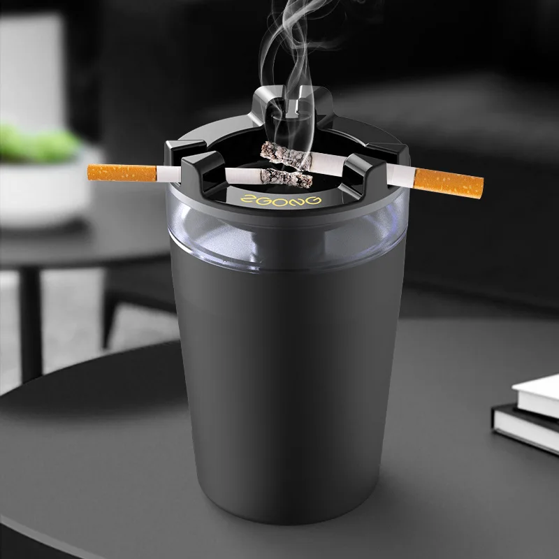 

Portable Ashtray with Water Tank Car Ashtray Home Funnel Anti-flying with Lid Office Ashtray Windproof Cigarette Container Cup