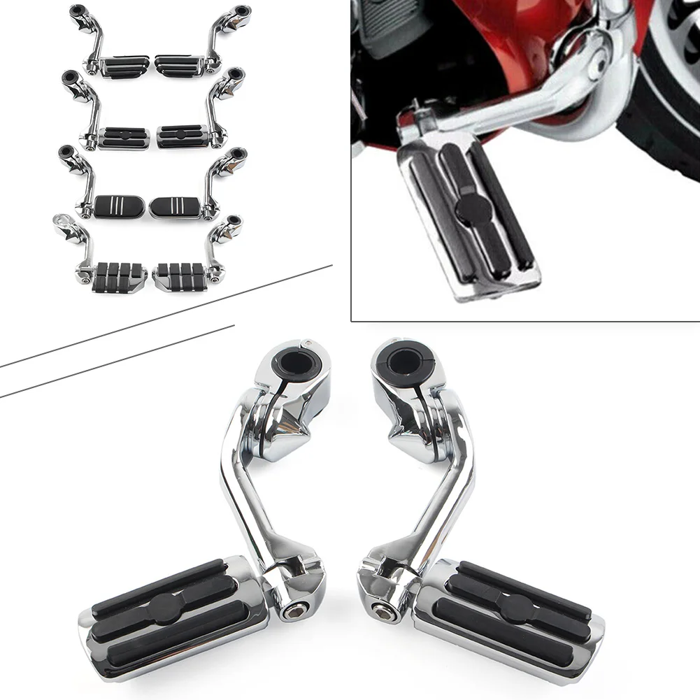 

1 Pair Motorcycle 1-1/4" Highway Engine Guard Long Angled Foot Pegs Mount For Harley Davidson Iron XL 883 1200 Dyna