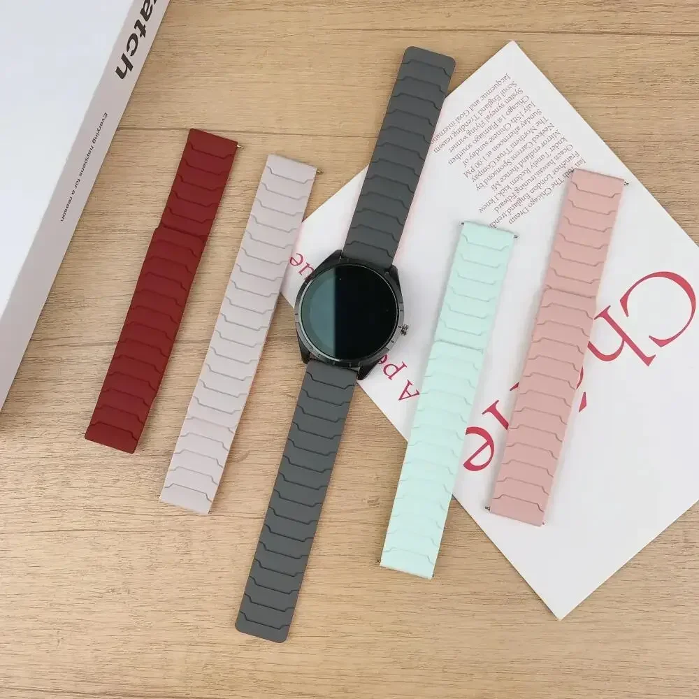 Silicone Magnetic Loop Strap, 20mm/22mm, Soft and Durable Bracelet Replacement Band