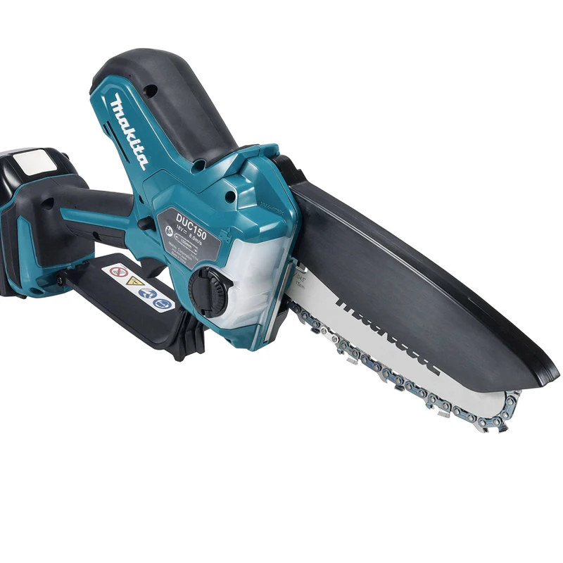 Makita DUC150 18V 리튬 이온 LXT 브러시리스 전정톱, 야외 목재 트림 슬라이싱, 조정 가능한 고성능 전동 공구, 150mm