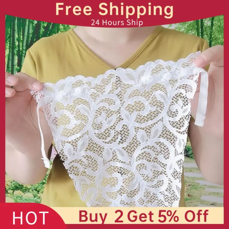 Summer Lace Tube Top Quick Easy Clip-on Lace Anti-glare One-piece Mesh Chest Net Red With Anti-glare Chest Wrap