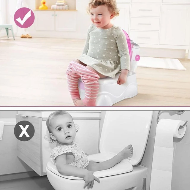 Rotho Babydesign Bella Bambina Kindertopf - Töpfchen für Kinder in Blau mit integriertem Toilettensitz - Robust und komfortabel für die Kindertoilette