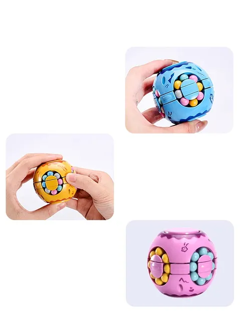 Rotating Bean Intelligence Fingertip Cube for Kids Finger Gyro Antistress Cube Learning Educational Magic Disk Toy Children 3