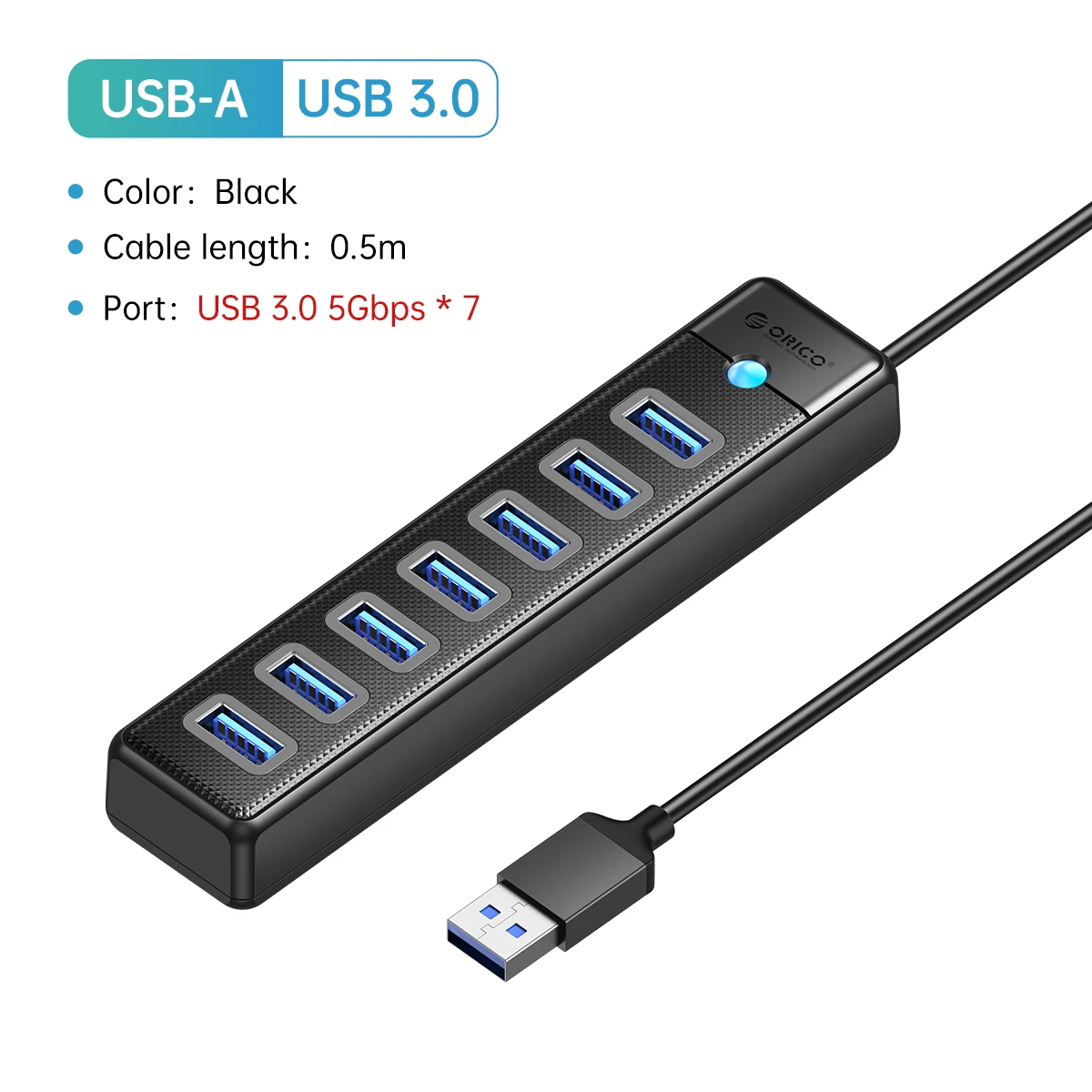 ORICO 7-Port High-Speed USB 3.0 Hub