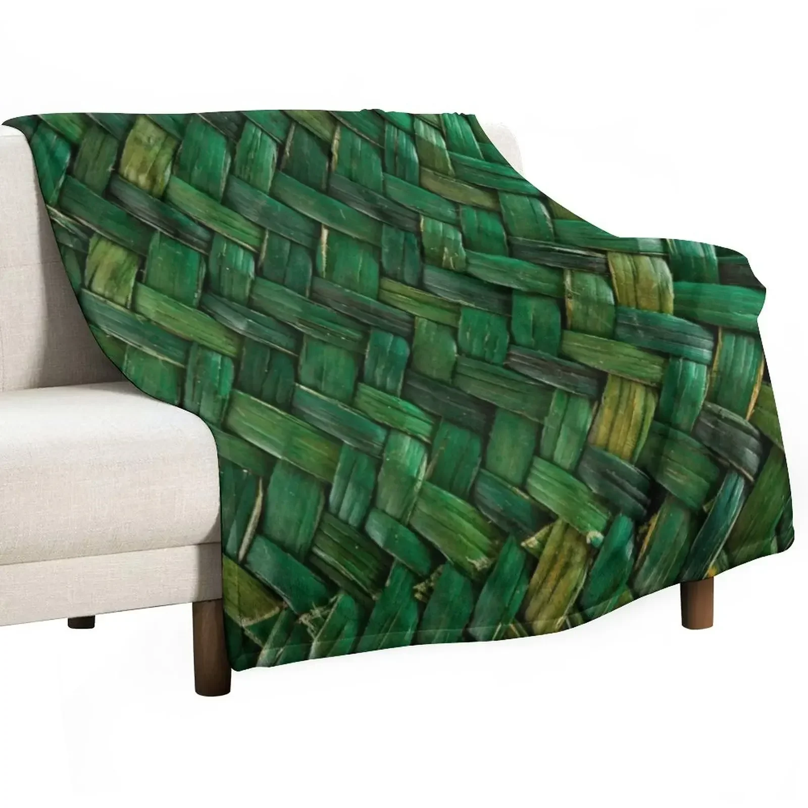 

Green Weave Throw Blanket Hair Polar Plaid on the sofa Single Blankets