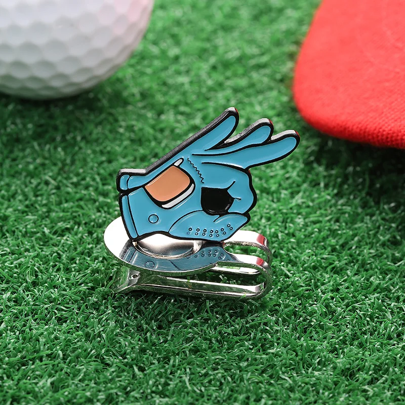 “OK” Sign Golf Ball Marker with Magnetic Hat Clip – Cartoon Flag Pattern Golf Accessory Gift 6