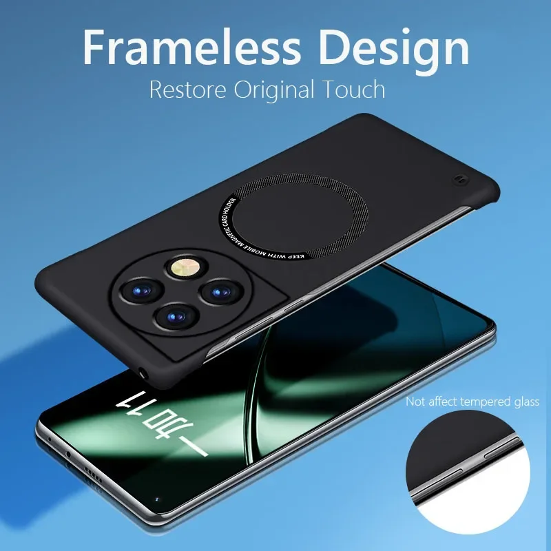 Frameless Slim Magnetic Case with Wireless Charging Compatibility