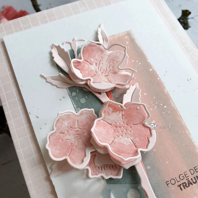 Mmao Handwerk Metall Stahl Stanzformen Neue Blumenzweig Dekoration Schablone für DIY Scrapbooking Papier/Fotokarten Prägestempel