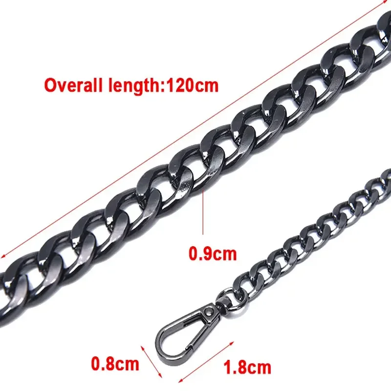 Aluminum Replacement Chain Strap 120cm - Detachable Metal Shoulder Strap for Handwoven Bags, DIY Bag Accessories