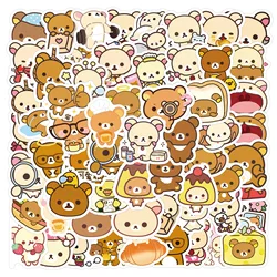Charming Rilakkuma Bear Vinyl Sticker Collection - 105 Waterproof Decals for Creative DIY Projects (105Pcs)