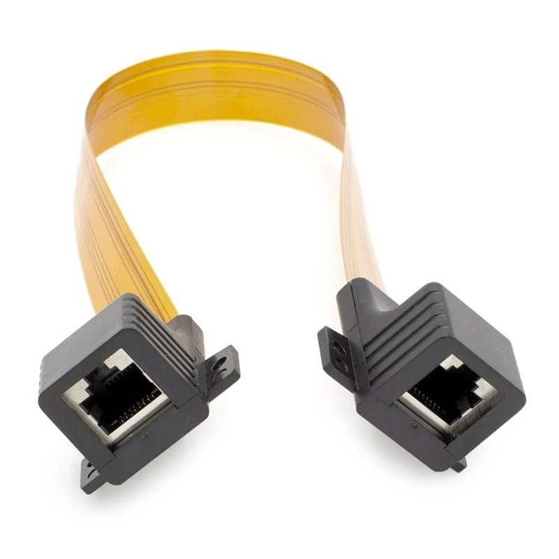 네트워크 인터넷 케이블 플랫 CAT6 Cat5 RJ45 암 커넥터 패스 홈/차량 창문 도어 피드스루 점퍼 케이블 30cm 길이