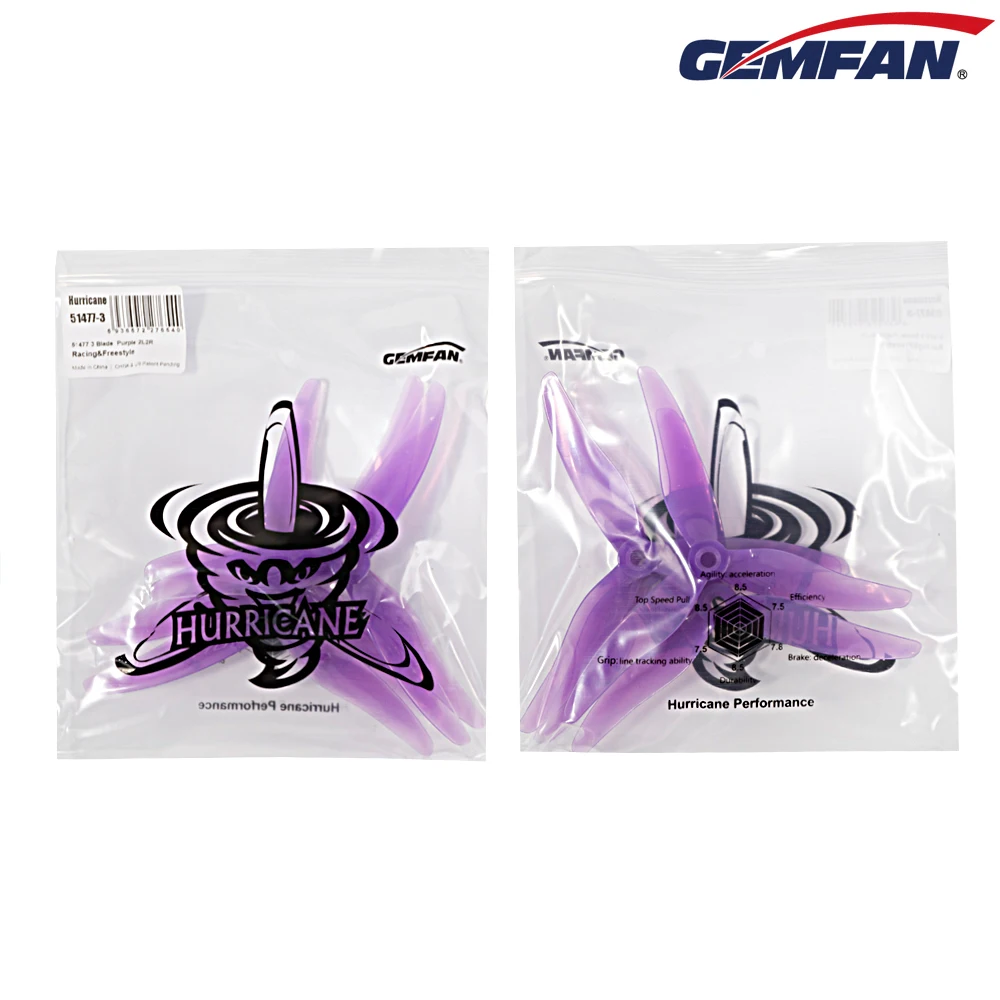 Gemfan Hurricane 51477 5,1 Zoll 3-Blatt-FPV-Requisiten 4 Paare, 4S/6S Hochgeschwindigkeits-Upgrade für Nazgul5/LAL5 5 Zoll Freestyle Racing Drohnen – Detail 18
