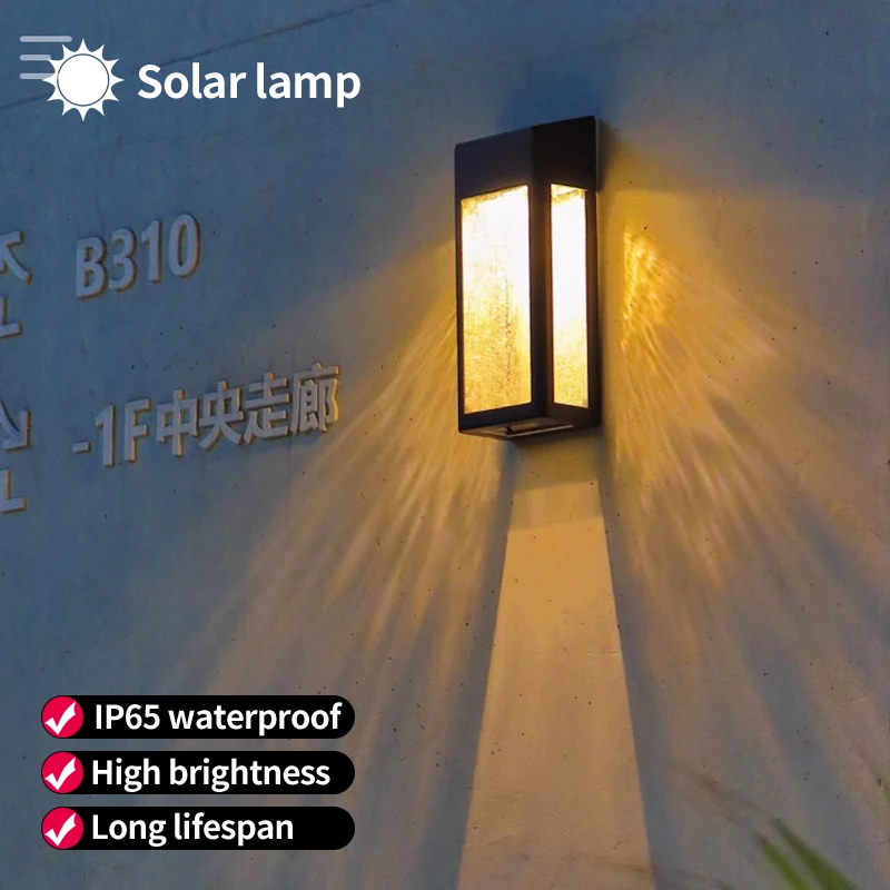 

Solar outdoor light waterproof induction layout villa garden balcony home decoration courtyard wall glass wall lamp