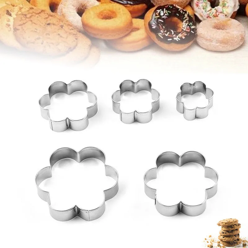 5-piece cookie cutter set,DIY Baking Tool Cake Mold Set Cookie Biscuit Cutter-Stainless Steel Baking Mould Cutter Cookie Mold