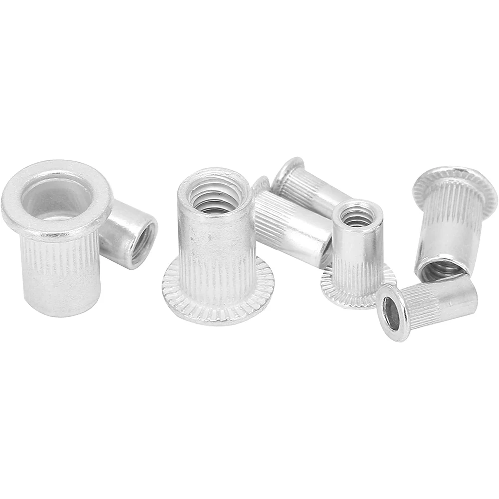 100pcs Aluminum Flat Head Nut Set M3 M4 M5 M6 M8 Insert Rivets Mixed Size Auto Rivet Tool Set rivet gun rivet nut tool rivet gun set rivet nuts set