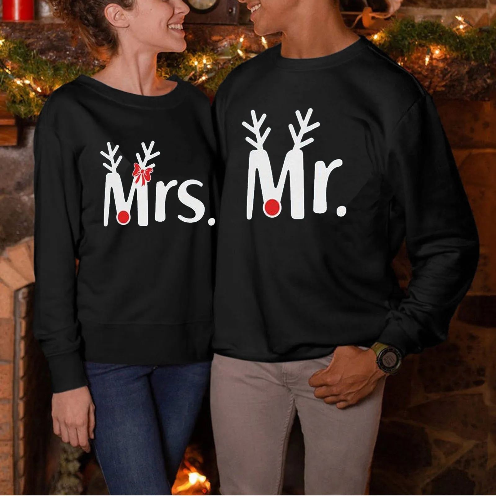 

Merry Christmas Oversize Sweatshirt Unisex Pullover Christmas Pattern Tracksuit Crewneck Couple Streetwear Autumn Male Clothes