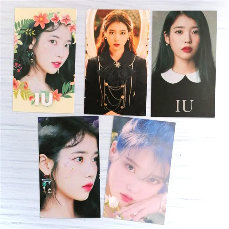 

KPOP IU New Album Love Pom Photocard Single Sides Card Postcard Lee Ji Eun Fans Collection Gift