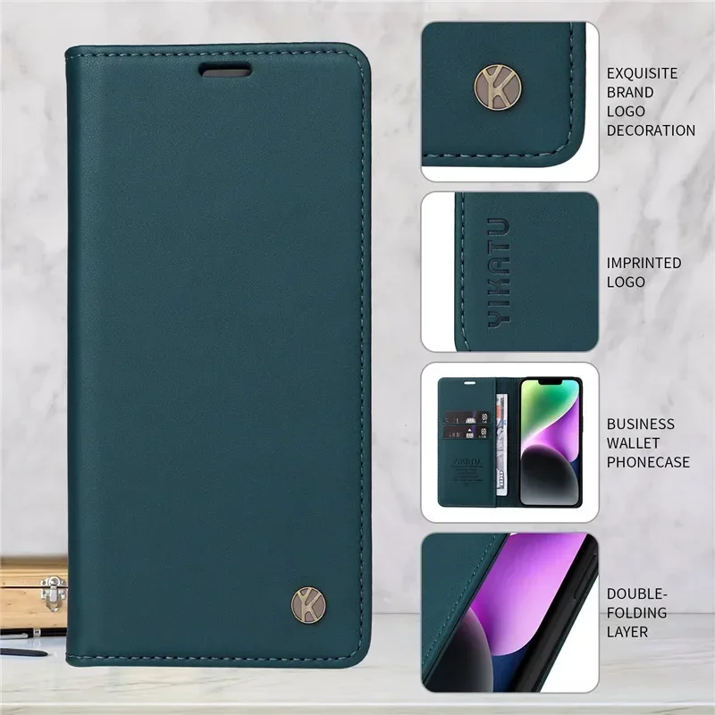 HAOYE Leather Folio Cover per Huawei Honor X7b / Honor 90 Smart