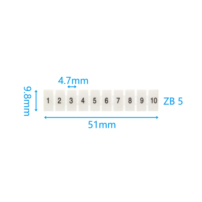 10Pcs ZB-5 Marker Strips With Numbering With Blank For ST2.5 PT2.5 UK3N  UKK3 UKKB3 MBKKB2.5 DIN Rail Terminal Block ZB5 ZB AliExpress