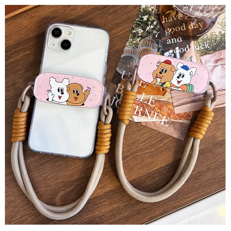 

White Lamb Mobile Phone Lanyard with Back Clip Mobile Phone Case Back Clip Lanyard Adjustable Mobile Phone Back Clip