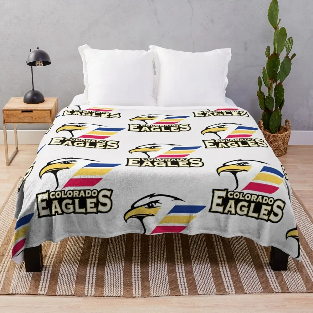 

Eagles Hockey Colorado Throw Blanket Fluffy Shaggy Dorm Room Essentials Bed linens Blankets