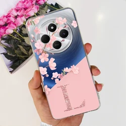 Luxury Clear Silicone Phone Case with Letter Design and Soft Bumper for Xiaomi Redmi 14C (3L)