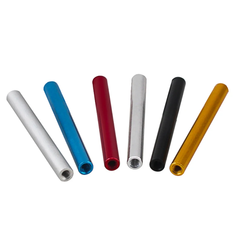 컬러 라운드 알루미늄 스탠드오프 컬럼 스터드 연장 긴 너트, 알루미늄 스페이서 로드, RC 부품용 스탠드오프 스페이서 필러, M2, 10 개