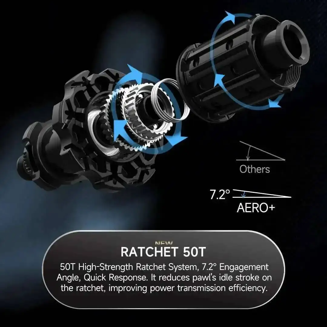 ELITEWHEELS Newest Aero+ Road Wheels With Wing 20 Spokes Ratchet System 50T Ceramic bearing Hub 23mm inner Width Carbon Wheelset