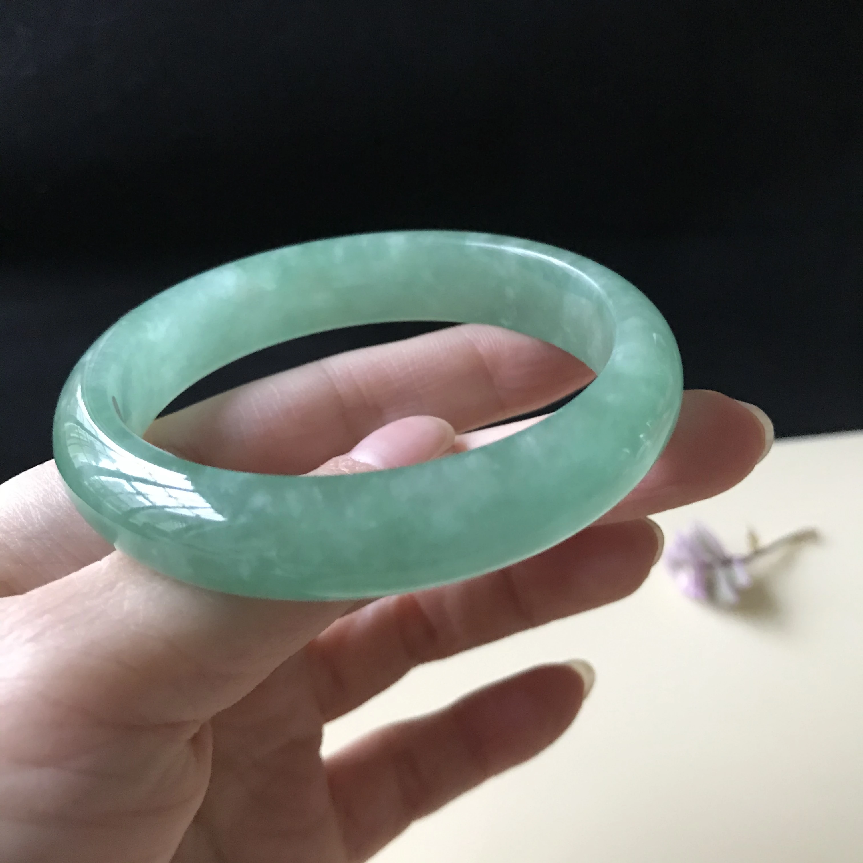 

Burma 100%Genuine High-end Jadeite Bracelet Jewelry Jade Bangles For Women 56mm (With Certificate)