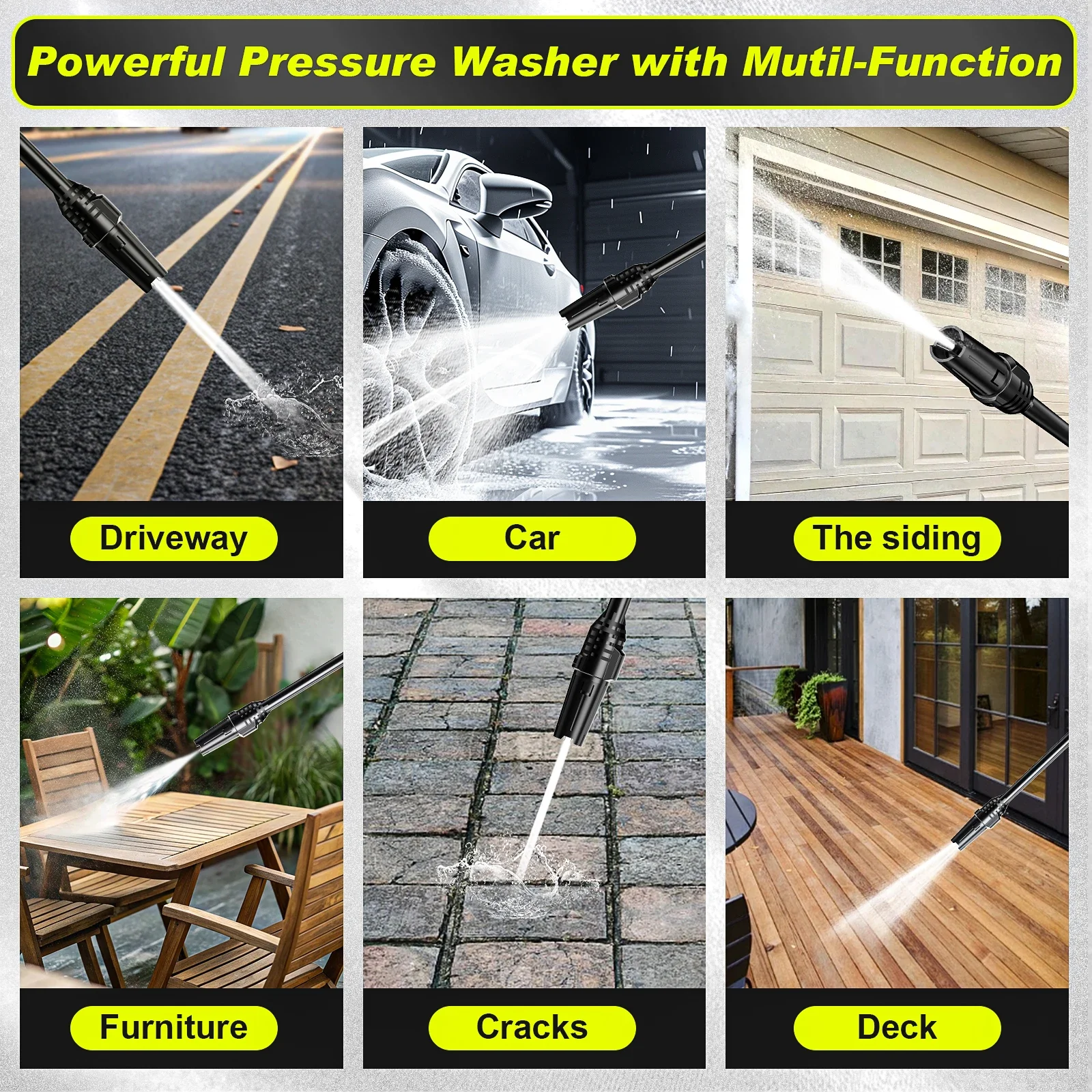 Gisam 2200W 180Bar Electric High Pressure Washer C...