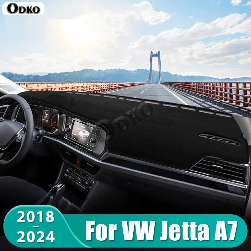 Alfombrilla para el Tablero del Automóvil Volkswagen VW Jetta MK7 A7 2018 2019 2020 2021 2022 2023 2024, Cubierta Antideslizante para el Tablero, Accesorios 1