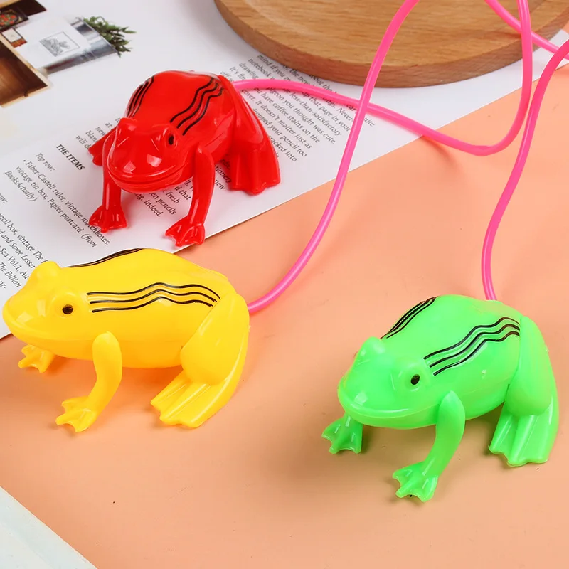 Interesting Nostalgic Children's Air Pressure Jumping Small Frog Horse Line Control Airbag Blow Molding Will Jump Frog Toys