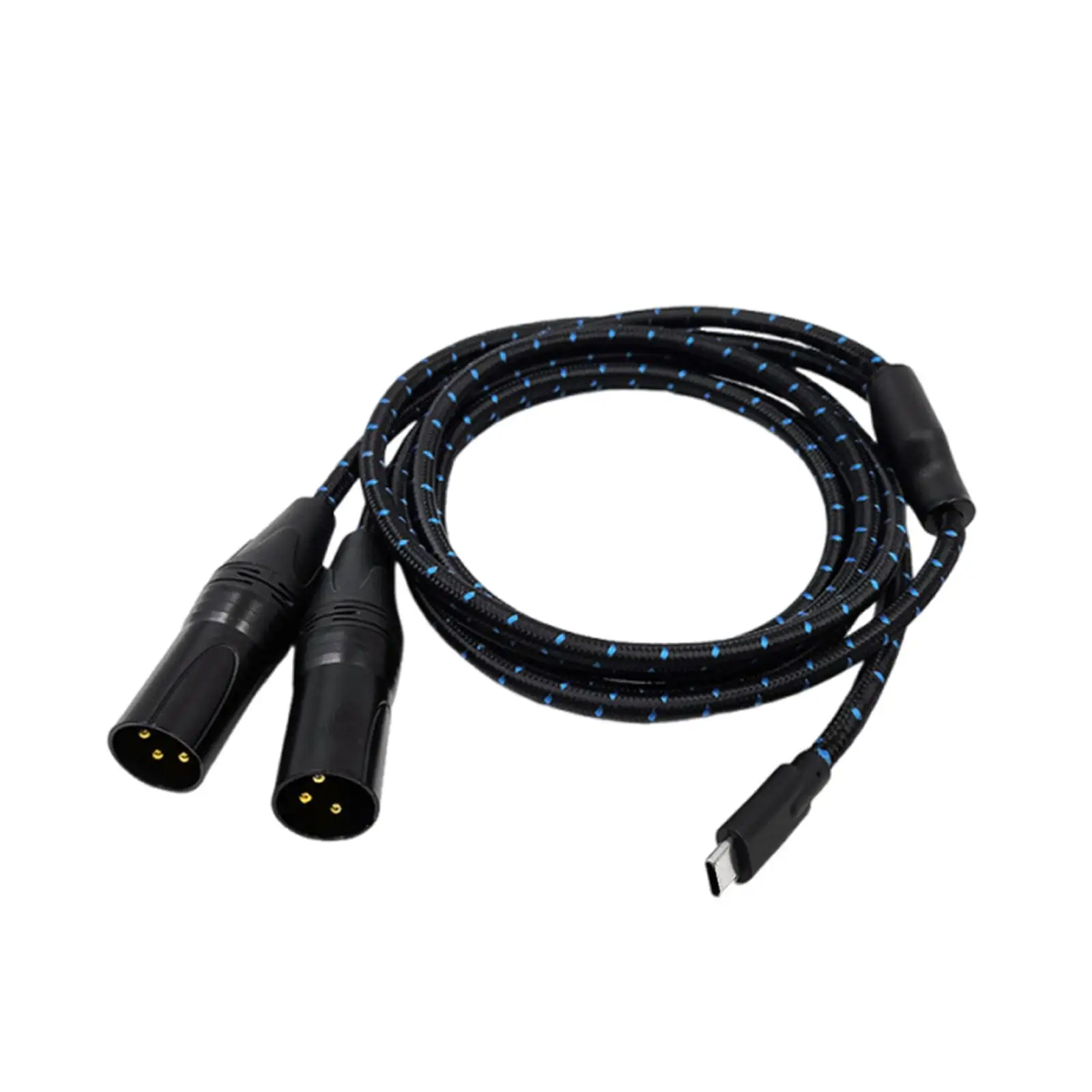 Type C to 2 XLR Male Cable 2M/ 6.6ft for Connecting Mobile Phone Laptops
