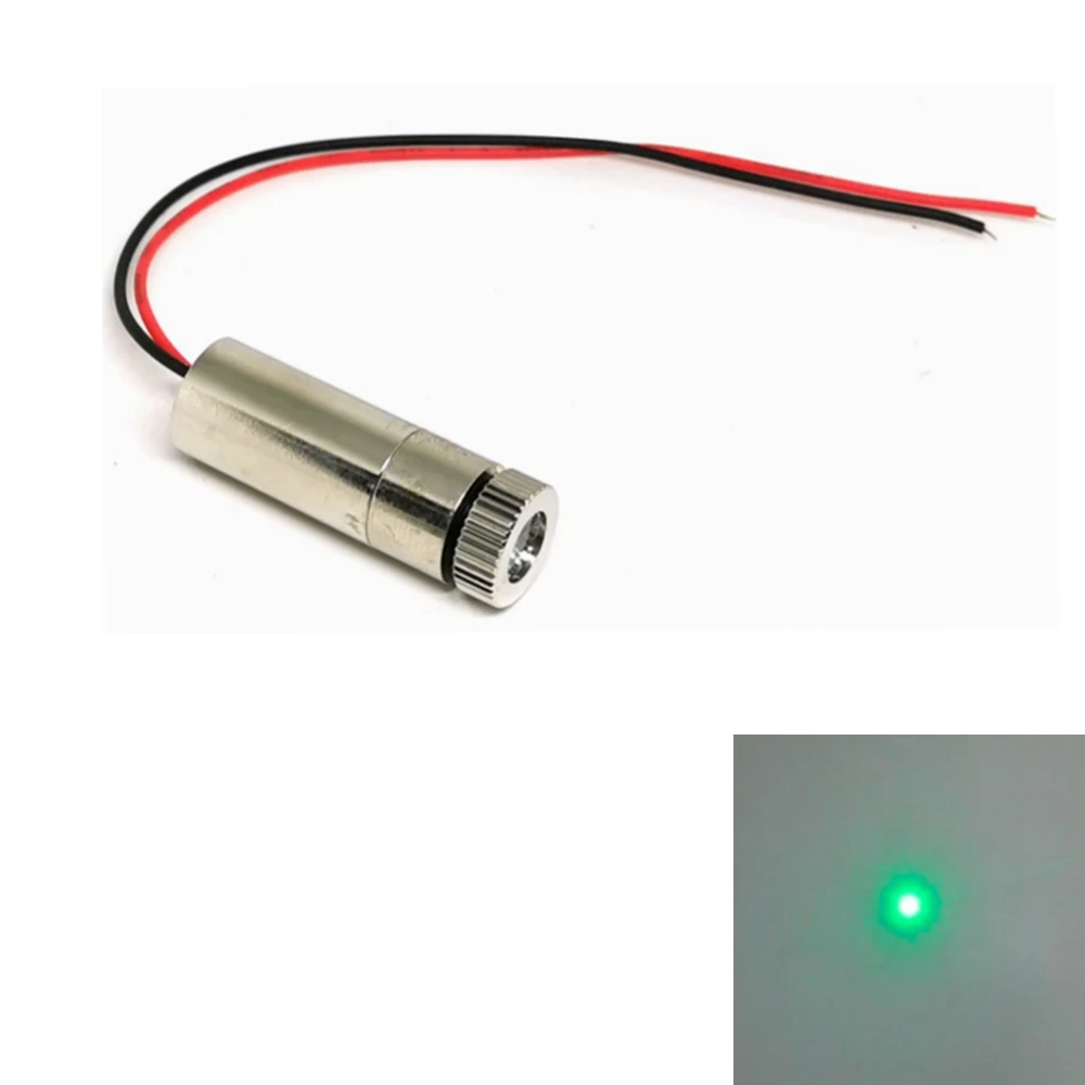 1235 Focusable Focus Light 515nm 520nm 10mw Green Laser Diode Dot Module for Aligment Positioning Tool industrial 515nm 520nm 15mw green laser module dot line cross 1240