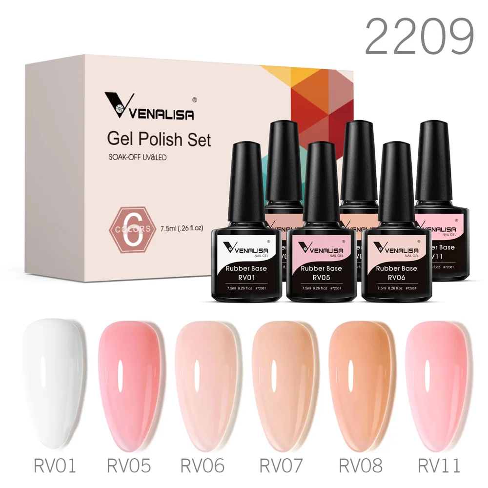 6-Piece HEMA-Free Jelly Pink Nude Gel Nail Polish Set - Soak-Off UV/LED Semi-Permanent Lacquer Collection